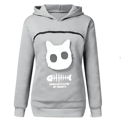 Fleece Sweatshirt with Cuddle Pouch for Cat and Small Pet Lovers