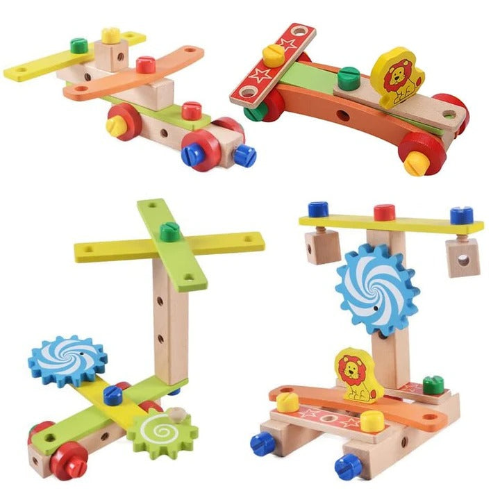 Wooden Learning Toy for Preschool Children with Interactive Activities