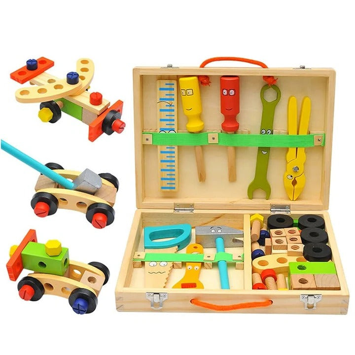 Wooden Learning Toy for Preschool Children with Interactive Activities