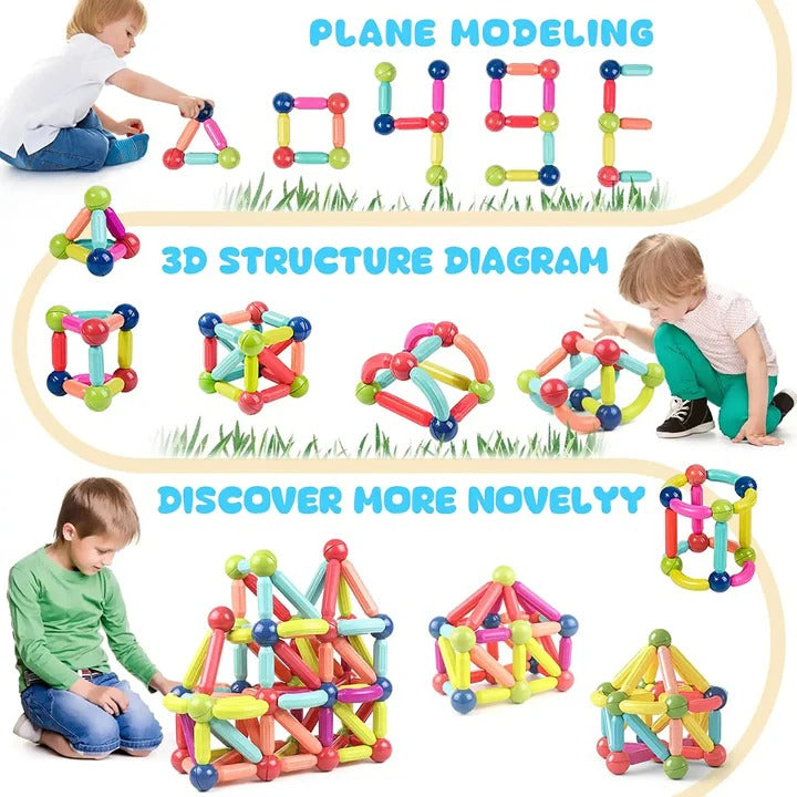 Kids Magnetic Building Blocks Sticks and Balls Montessori Toys