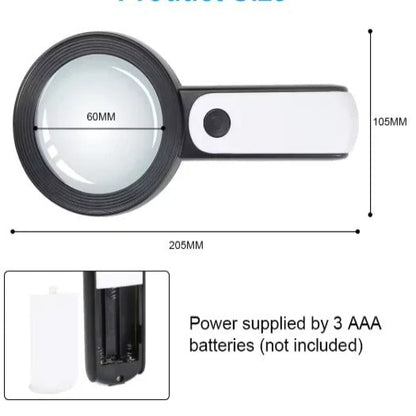Optical Handheld Magnifying Glass 30X Reading Aid for Seniors and Low Vision