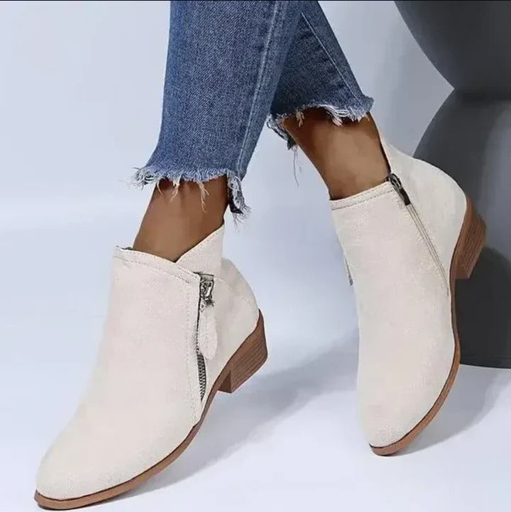 Leather Ankle Boots Orthopedic Arch Support for Women Wide Fit
