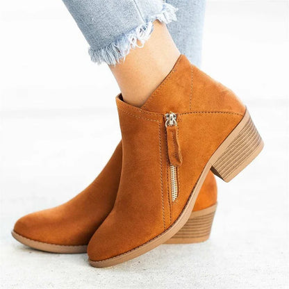 Leather Ankle Boots Orthopedic Arch Support for Women Wide Fit
