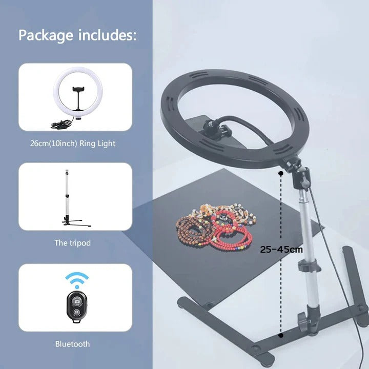 Ring Light and Tripod Stand Kit with Phone Holder for Selfie and Video
