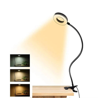 Dimmable LED Clamp On Desk Lamp 360° Flexible for Reading