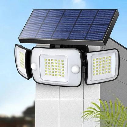 Outdoor Solar Powered Motion Sensor Flood Lights Adjustable Head