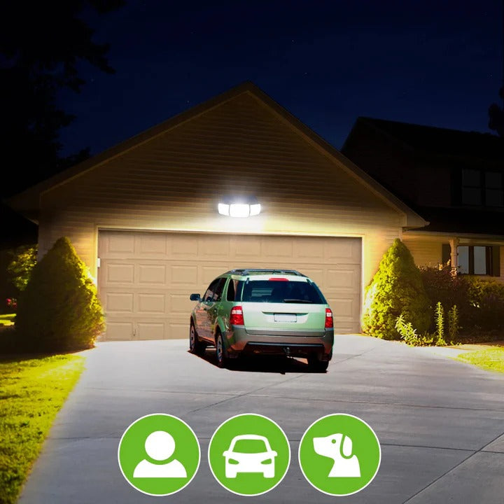 Outdoor Solar Powered Motion Sensor Flood Lights Adjustable Head