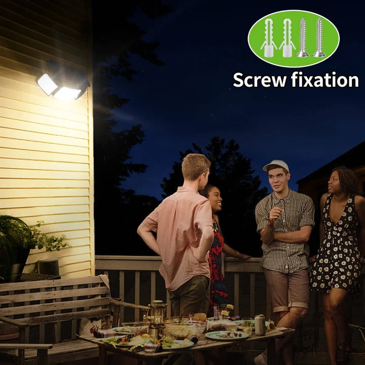 Outdoor Solar Powered Motion Sensor Flood Lights Adjustable Head