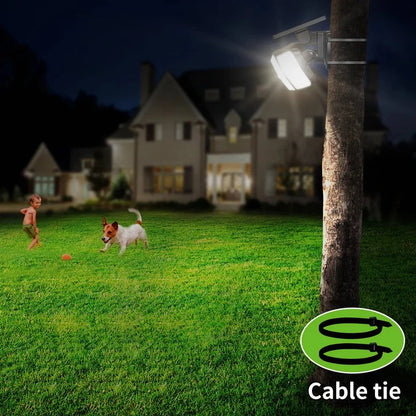 Outdoor Solar Powered Motion Sensor Flood Lights Adjustable Head