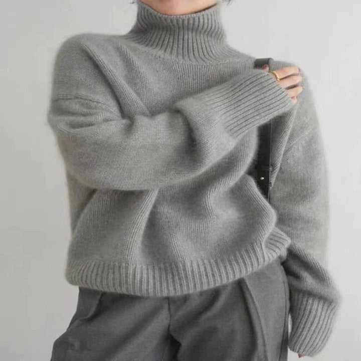 Women's Warm Merino Wool Turtleneck Sweater Comfortable Knit