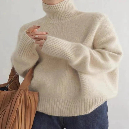 Women's Warm Merino Wool Turtleneck Sweater Comfortable Knit