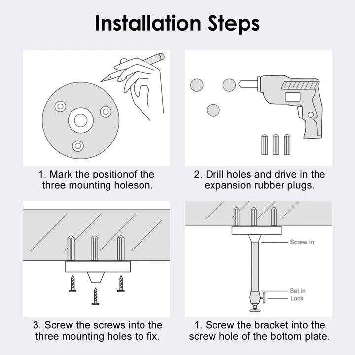 Adjustable Projector Ceiling Mount Kit with Universal Fit