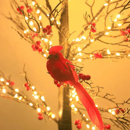 Warm White Glowing Tree and Festive Desktop Decor