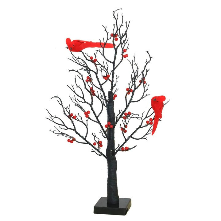 Warm White Glowing Tree and Festive Desktop Decor