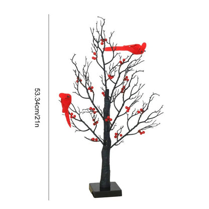 Warm White Glowing Tree and Festive Desktop Decor