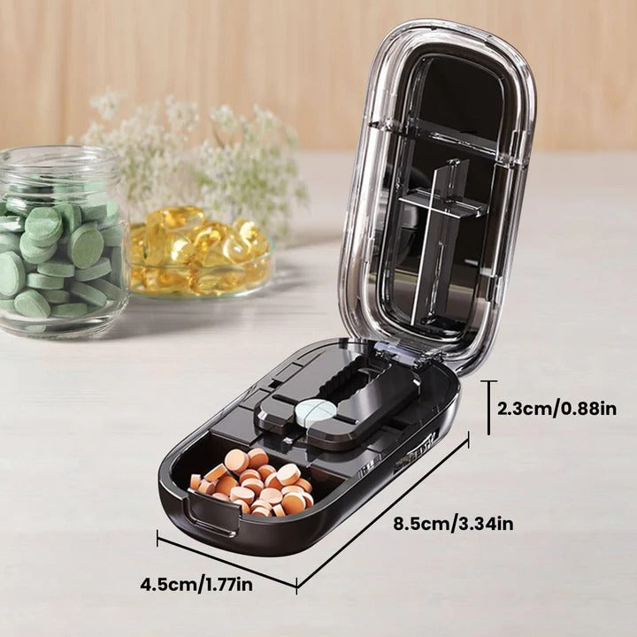 Versatile Portable Pill Cutter and Splitter with Sharp Stainless Steel Blade
