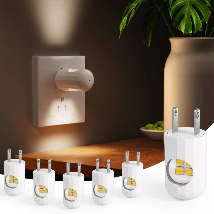 Compact Wall Socket Light with Energy-Efficient LED and Slim Design