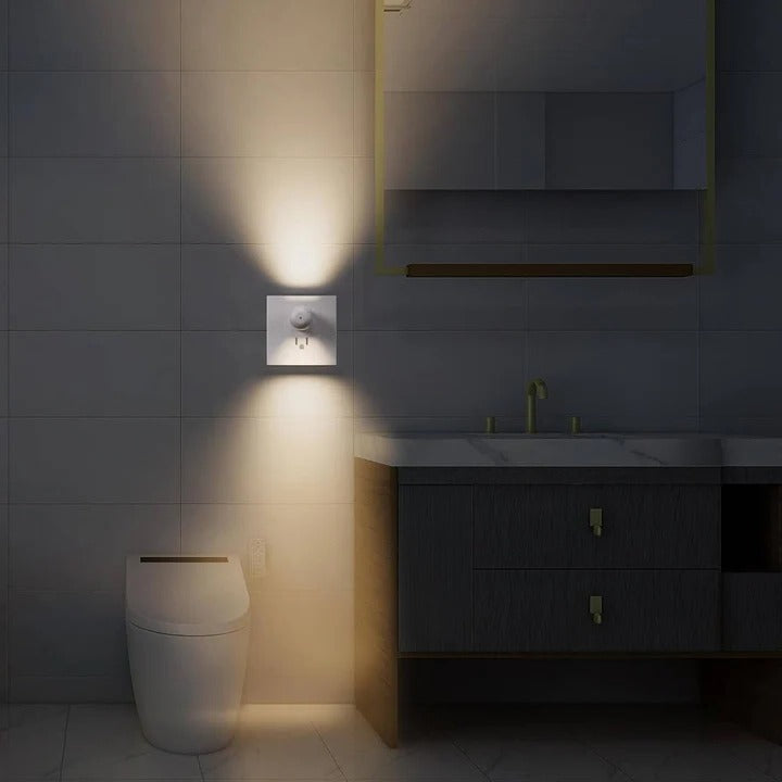 Compact Wall Socket Light with Energy-Efficient LED and Slim Design