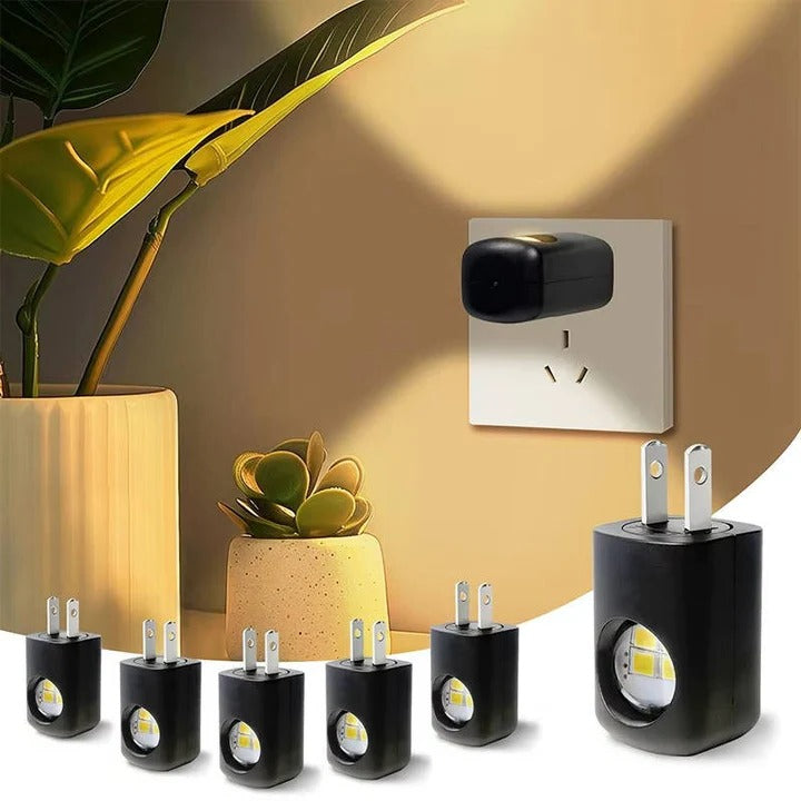 Compact Wall Socket Light with Energy-Efficient LED and Slim Design