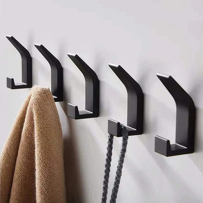 Strong 5-Pack Self-Adhesive Wall Hooks and Versatile Door and Closet Hanger