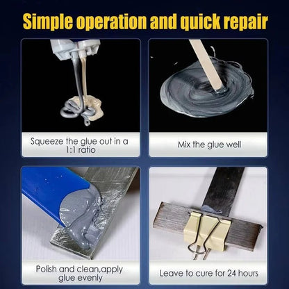 High Strength Metal Repair Glue, Heat Resistant Adhesive for Steel, Aluminum and Cast Iron, Drillable After Cure