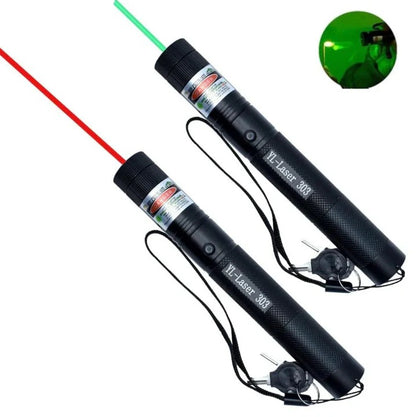 Laser Pointer 303, Dual Beam Light, Long Range Green Red, Rechargeable Battery