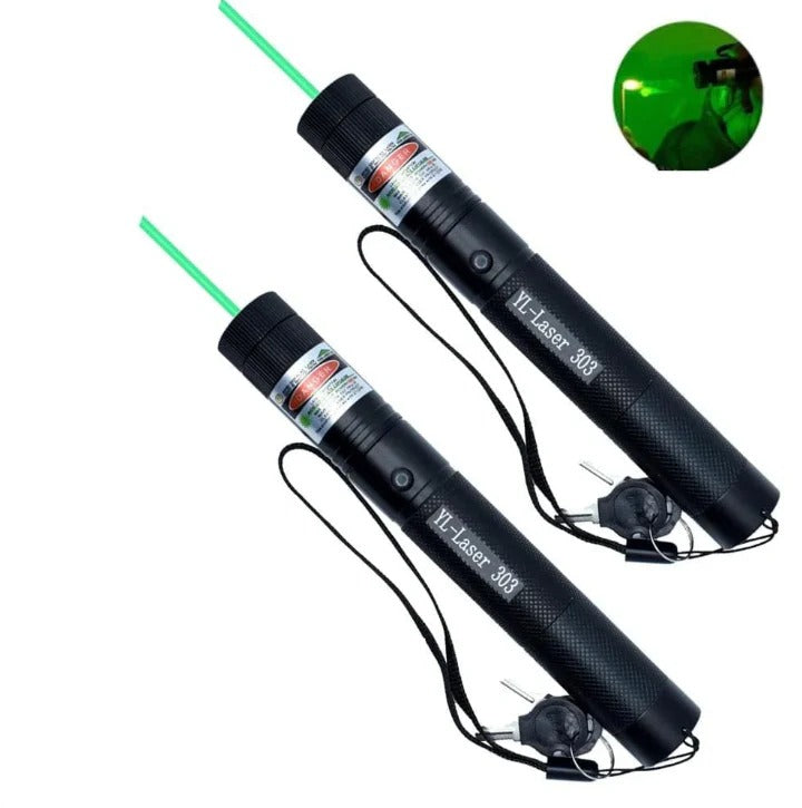 Laser Pointer 303, Dual Beam Light, Long Range Green Red, Rechargeable Battery