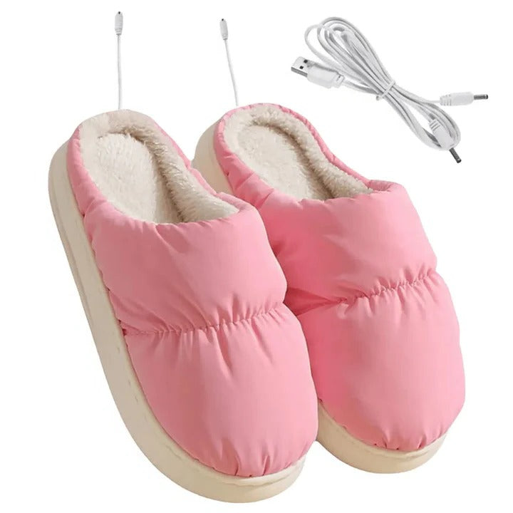 USB Heated Slippers Electric Foot Warmer with Non-Slip Sole and Rapid Heating System