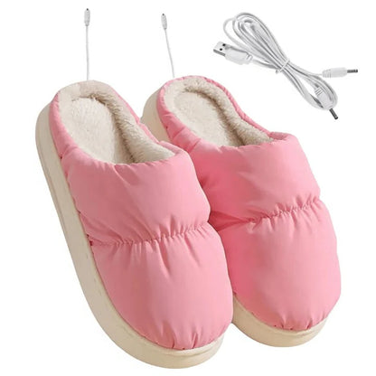 USB Heated Slippers Electric Foot Warmer with Non-Slip Sole and Rapid Heating System