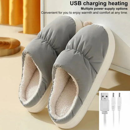 USB Heated Slippers Electric Foot Warmer with Non-Slip Sole and Rapid Heating System