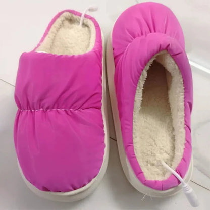 USB Heated Slippers Electric Foot Warmer with Non-Slip Sole and Rapid Heating System