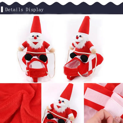 Funny Santa Riding Dog Christmas Costume and Lightweight Saddle Design and Soft Fabric