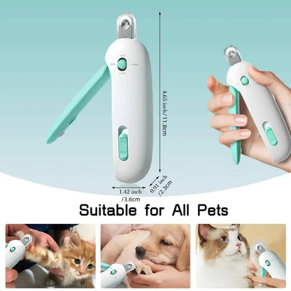 Cat Nail Clippers with Safety Guard and Integrated Nail File