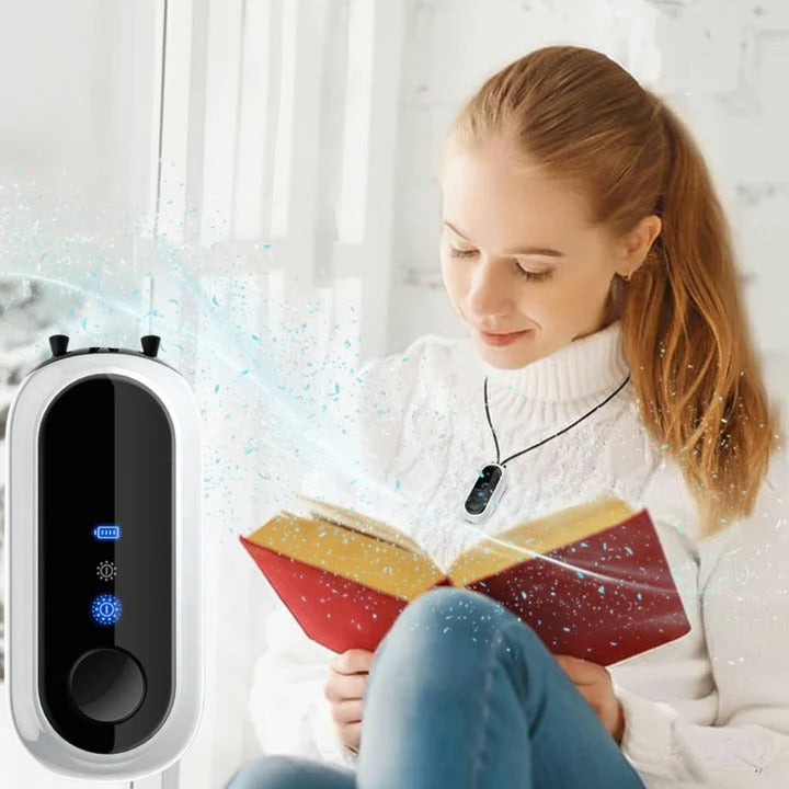 Compact Portable Air Purifier and Wearable Neck Purifier for Personal Protection