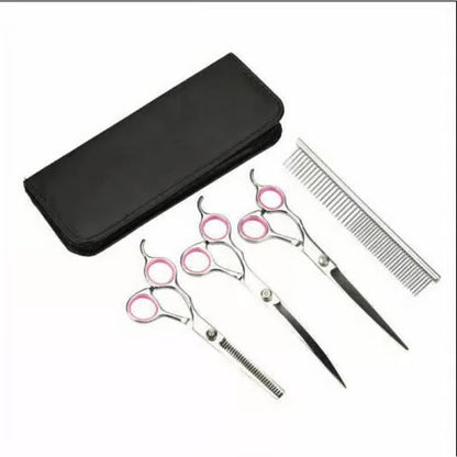 Pet Grooming Set with 7 Inch Stainless Steel Scissor