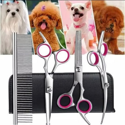 Pet Grooming Set with 7 Inch Stainless Steel Scissor