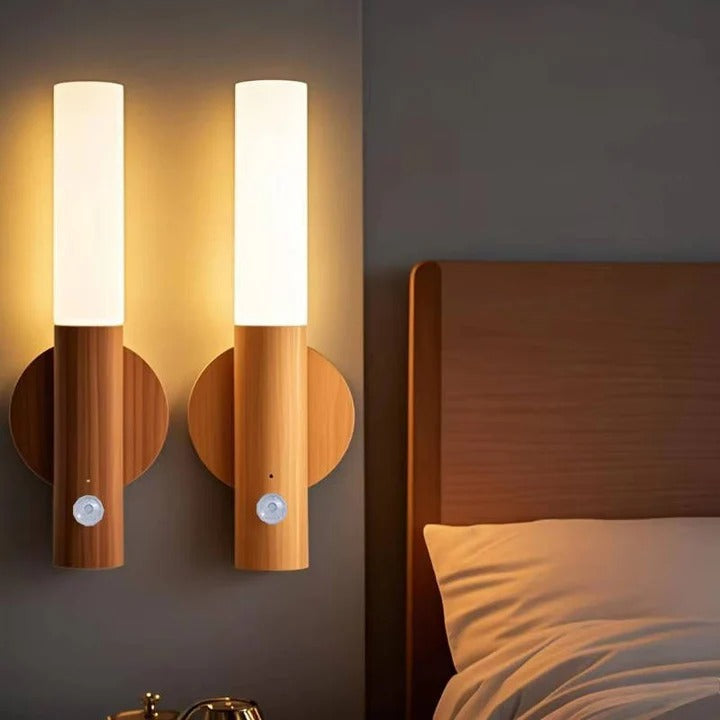 Bedroom Motion Sensor Night Light with Plug in Connection and Energy Efficient LED Bulbs and Wide Angle Detection