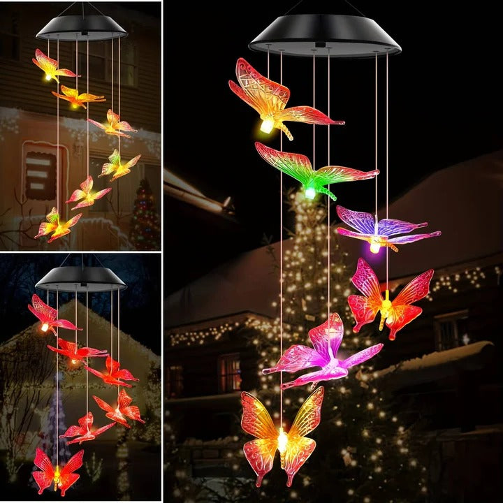 Wind Chimes with Solar Power Collection and Internal Rechargeable Batt ...