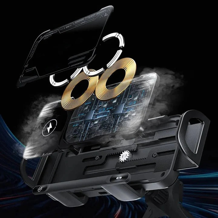 Wireless Car Charger Mount, Auto Clamping Phone Holder, Dual Coil Fast Charging, Air Vent Clip