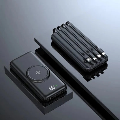 20000mAh Power Bank, Portable Phone Charger, Built In Cables, Wireless Charging