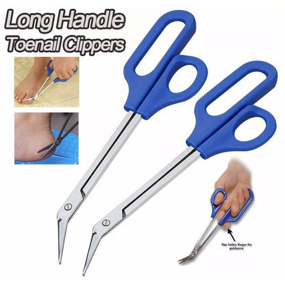 2-Pack Toenail Scissors with Long Handle Extension and Easy-Grip Nippers for Precision Trimming