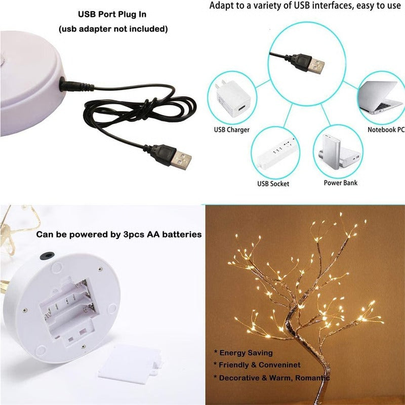 Portable Fairy Light Spirit Tree with Versatile Wireless Design