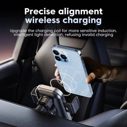 15W Wireless Car Charger Mount, Auto Clamping Phone Holder, Dashboard and Vent Clip