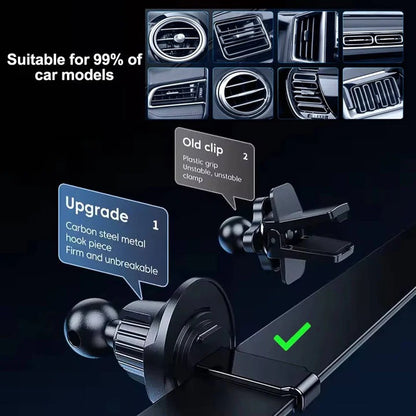 15W Wireless Car Charger Mount, Auto Clamping Phone Holder, Dashboard and Vent Clip