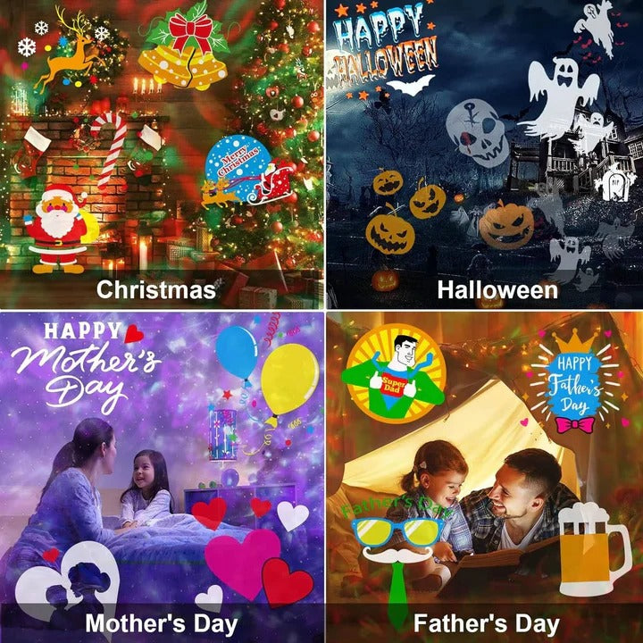 Festive Christmas Projector Lights featuring Multi-Color LED Display