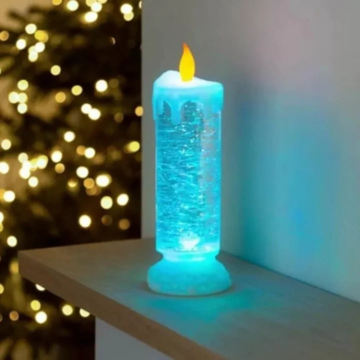 USB Rechargeable LED Glitter Candles with Automatic Swirling Effect