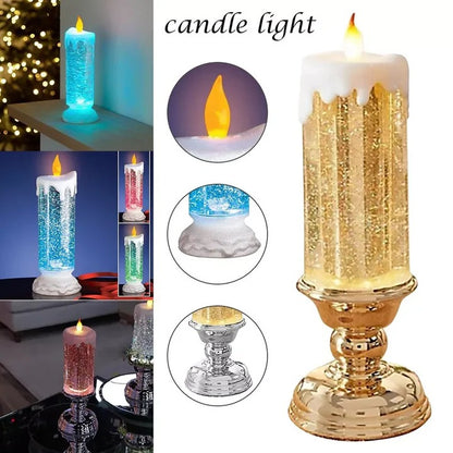 USB Rechargeable LED Glitter Candles with Automatic Swirling Effect