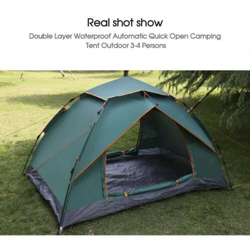 Instant Pop-Up Tent, 3-4 Person Fast Pitch Camping Shelter, Lightweight Outdoor Dome