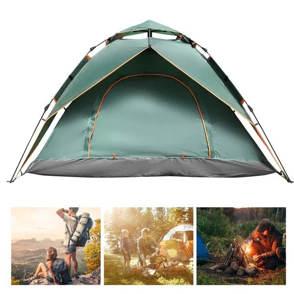 Instant Pop-Up Tent, 3-4 Person Fast Pitch Camping Shelter, Lightweight Outdoor Dome