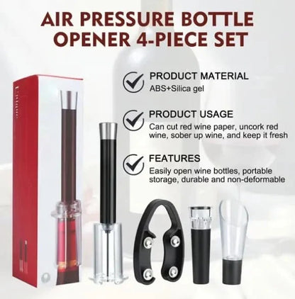 Air Pressure Wine Opener Set and Effortless Needle Cork Extractor